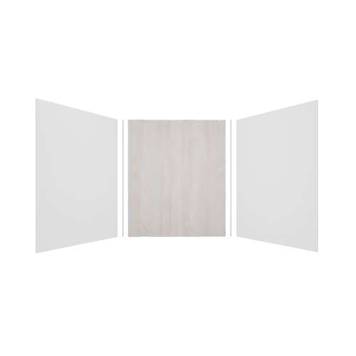 Expressions 60-in x 60-in x 72-in Glue to Wall 3-Piece Shower Kit, White / Bleached Oak, EWK606072-3145
