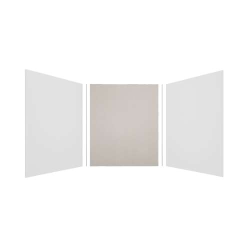 Expressions 60-in x 60-in x 72-in Glue to Wall 3-Piece Shower Kit, White / Houndstooth, EWK606072-3146