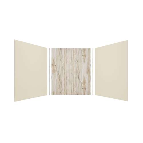 Expressions 60-in x 60-in x 72-in Glue to Wall 3-Piece Shower Kit, Cameo / Biscuit / Sorento, EWK606072-3243
