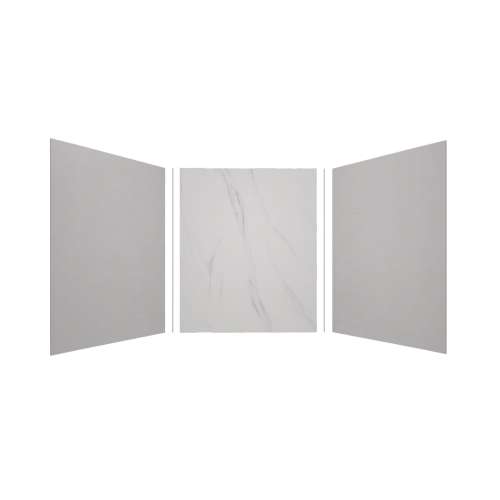Expressions 60-in x 60-in x 72-in Glue to Wall 3-Piece Shower Kit, Grey / Bianca, EWK606072-3941