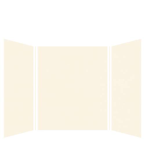 Expressions 60-in x 60-in x 72-in Glue to Wall 3-Piece Shower Kit, Cameo / Biscuit, EWK606072-32