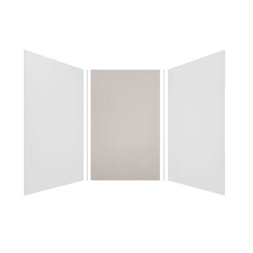 Expressions 60-in x 60-in x 96-in Glue to Wall 3-Piece Shower Kit, White / Houndstooth, EWK606096-3146