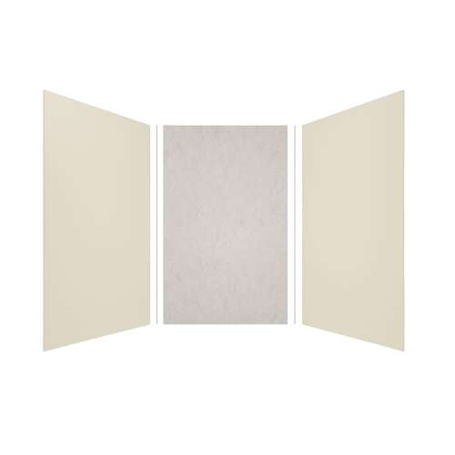 Expressions 60-in x 60-in x 96-in Glue to Wall 3-Piece Shower Kit, Cameo / Biscuit / Sea Fog, EWK606096-3244