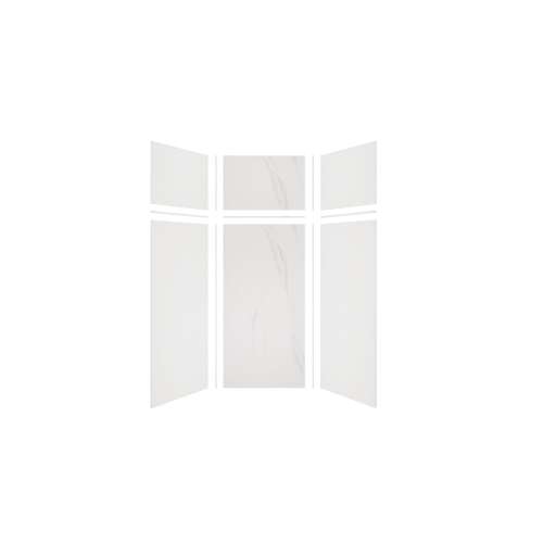 Expressions 36-in x 36-in x 96-in Glue to Wall 3-Piece Shower Kit, White / Bianca, EWKX36367224-3141