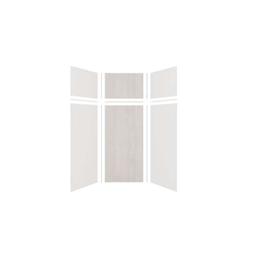 Expressions 36-in x 36-in x 96-in Glue to Wall 3-Piece Shower Kit, White / Bleached Oak, EWKX36367224-3145