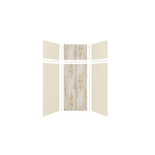 Expressions 36-in x 36-in x 96-in Glue to Wall 3-Piece Shower Kit, Cameo / Biscuit / Sorento, EWKX36367224-3243