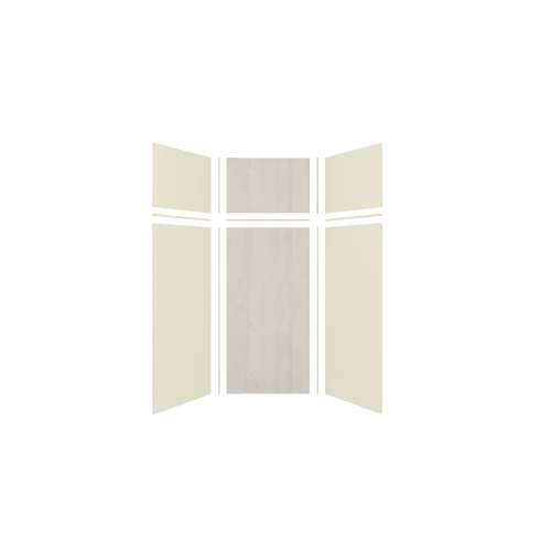 Expressions 36-in x 36-in x 96-in Glue to Wall 3-Piece Shower Kit, Cameo / Biscuit / Bleached Oak, EWKX36367224-3245