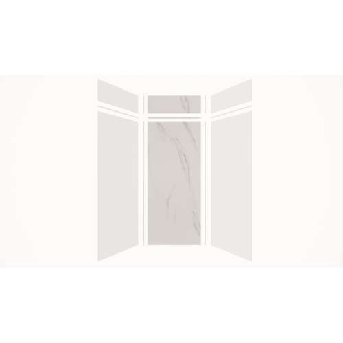 Expressions 36-in x 36-in x 96-in Glue to Wall 3-Piece Shower Kit, White / Bianca, EWKX36368412-3141