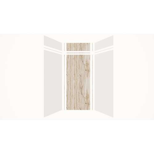 Expressions 36-in x 36-in x 96-in Glue to Wall 3-Piece Shower Kit, White / Sorento, EWKX36368412-3143