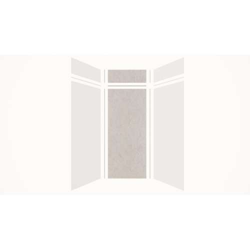 Expressions 36-in x 36-in x 96-in Glue to Wall 3-Piece Shower Kit, White / Sea Fog, EWKX36368412-3144