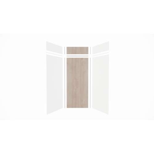 Expressions 36-in x 36-in x 96-in Glue to Wall 3-Piece Shower Kit, White / Bleached Oak, EWKX36368412-3145
