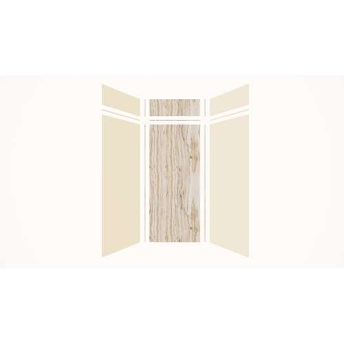 Expressions 36-in x 36-in x 96-in Glue to Wall 3-Piece Shower Kit, Cameo / Biscuit / Sorento, EWKX36368412-3243