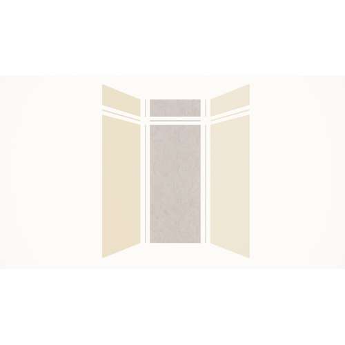 Expressions 36-in x 36-in x 96-in Glue to Wall 3-Piece Shower Kit, Cameo / Biscuit / Sea Fog, EWKX36368412-3244