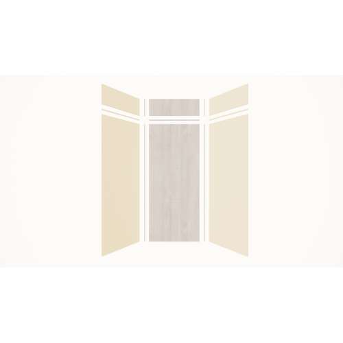 Expressions 36-in x 36-in x 96-in Glue to Wall 3-Piece Shower Kit, Cameo / Biscuit / Bleached Oak, EWKX36368412-3245