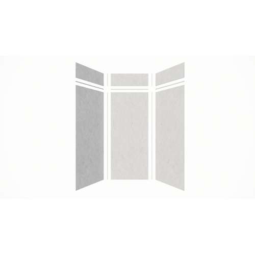 Expressions 36-in x 36-in x 96-in Glue to Wall 3-Piece Shower Kit, Sea Fog, EWKX36368412-44