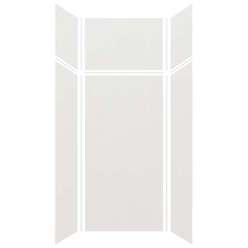 Expressions 36-in x 36-in x 96-in Glue to Wall 3-Piece Shower Kit, Grey, EWKX36367224-39