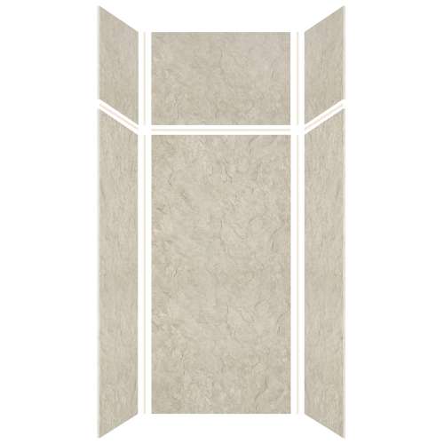 Expressions 36-in x 36-in x 96-in Glue to Wall 3-Piece Shower Kit, Sea Fog, EWKX36367224-44
