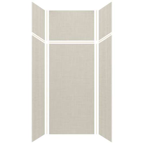 Expressions 36-in x 36-in x 96-in Glue to Wall 3-Piece Shower Kit, Houndstooth, EWKX36367224-46
