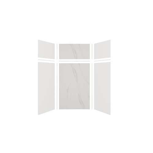 Expressions 48-in x 36-in x 96-in Glue to Wall 3-Piece Shower Kit, White / Bianca, EWKX48367224-3141