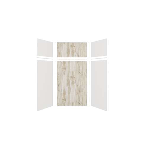 Expressions 48-in x 36-in x 96-in Glue to Wall 3-Piece Shower Kit, White / Sorento, EWKX48367224-3143