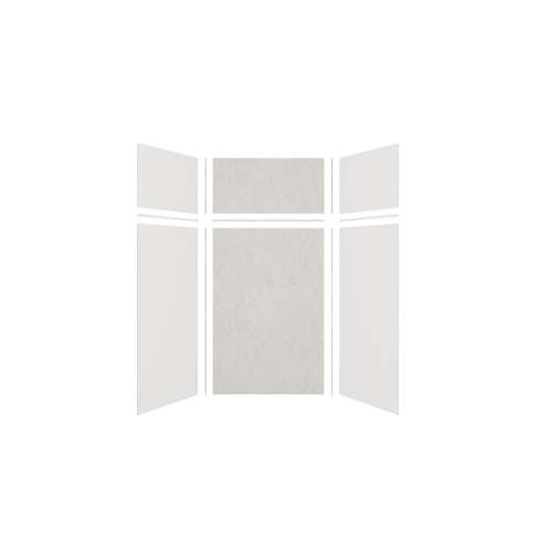 Expressions 48-in x 36-in x 96-in Glue to Wall 3-Piece Shower Kit, White / Sea Fog, EWKX48367224-3144
