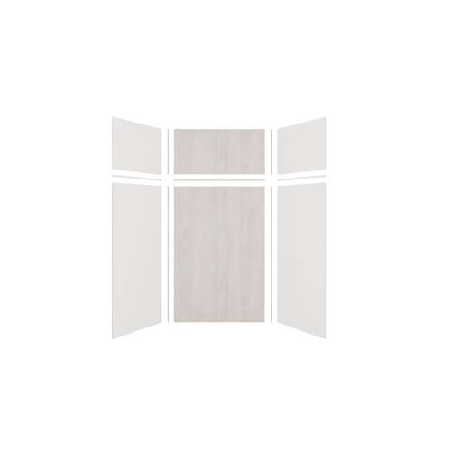 Expressions 48-in x 36-in x 96-in Glue to Wall 3-Piece Shower Kit, White / Bleached Oak, EWKX48367224-3145