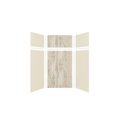 Expressions 48-in x 36-in x 96-in Glue to Wall 3-Piece Shower Kit, Cameo / Biscuit / Sorento, EWKX48367224-3243