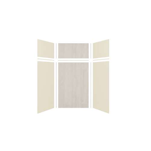 Expressions 48-in x 36-in x 96-in Glue to Wall 3-Piece Shower Kit, Cameo / Biscuit / Houndstooth, EWKX48367224-3246