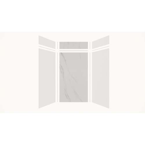 Expressions 48-in x 36-in x 96-in Glue to Wall 3-Piece Shower Kit, White / Bianca, EWKX48368412-3141