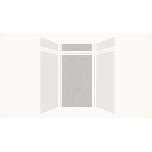 Expressions 48-in x 36-in x 96-in Glue to Wall 3-Piece Shower Kit, White / Sea Fog, EWKX48368412-3144