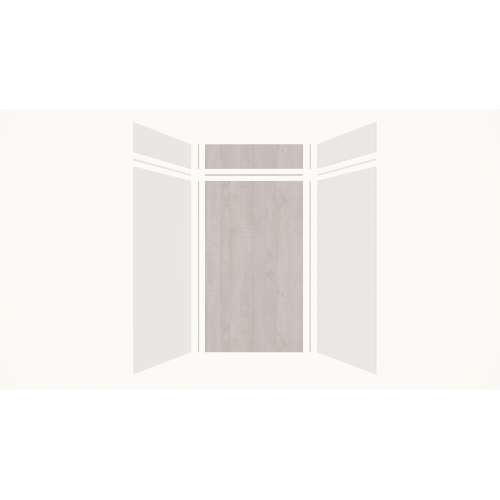 Expressions 48-in x 36-in x 96-in Glue to Wall 3-Piece Shower Kit, White / Bleached Oak, EWKX48368412-3145
