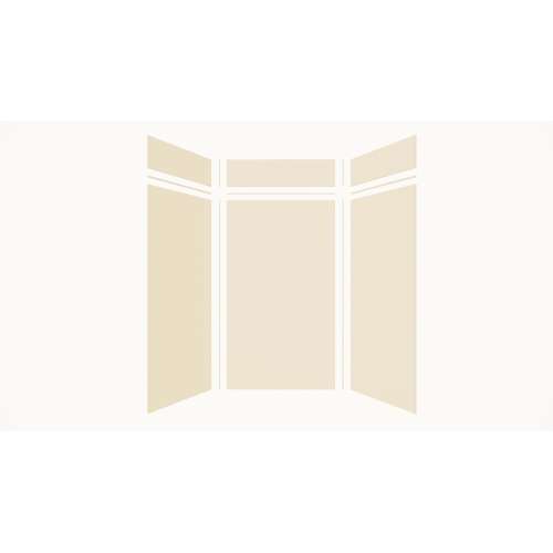 Expressions 48-in x 36-in x 96-in Glue to Wall 3-Piece Shower Kit, Cameo / Biscuit, EWKX48368412-32