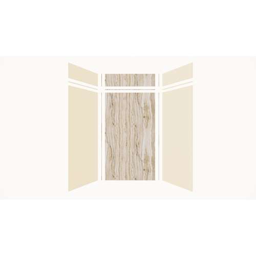 Expressions 48-in x 36-in x 96-in Glue to Wall 3-Piece Shower Kit, Cameo / Biscuit / Sorento, EWKX48368412-3243