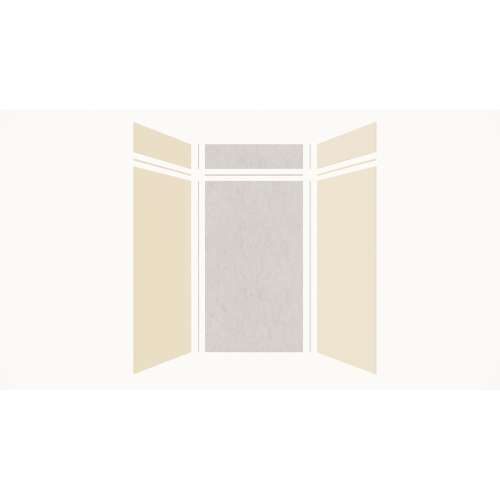 Expressions 48-in x 36-in x 96-in Glue to Wall 3-Piece Shower Kit, Cameo / Biscuit / Sea Fog, EWKX48368412-3244