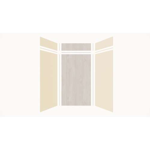 Expressions 48-in x 36-in x 96-in Glue to Wall 3-Piece Shower Kit, Cameo / Biscuit / Bleached Oak, EWKX48368412-3245
