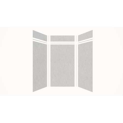 Expressions 48-in x 36-in x 96-in Glue to Wall 3-Piece Shower Kit, Sea Fog, EWKX48368412-44