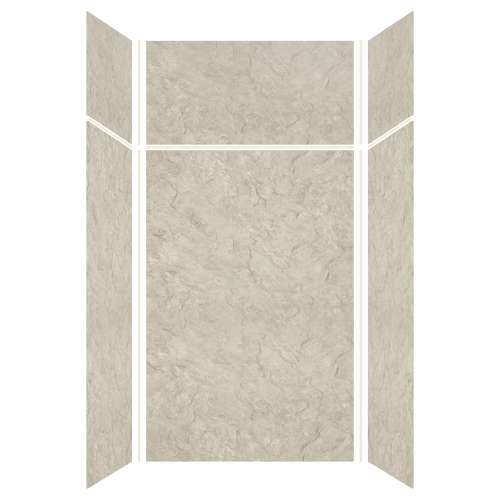 Expressions 48-in x 36-in x 96-in Glue to Wall 3-Piece Shower Kit, Sea Fog, EWKX48367224-44