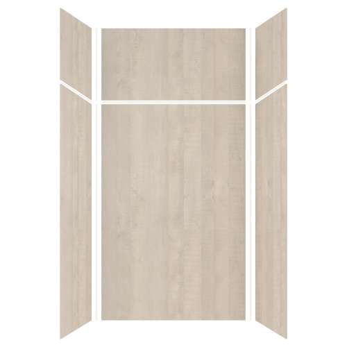 Expressions 48-in x 36-in x 96-in Glue to Wall 3-Piece Shower Kit, Bleached Oak, EWKX48367224-45