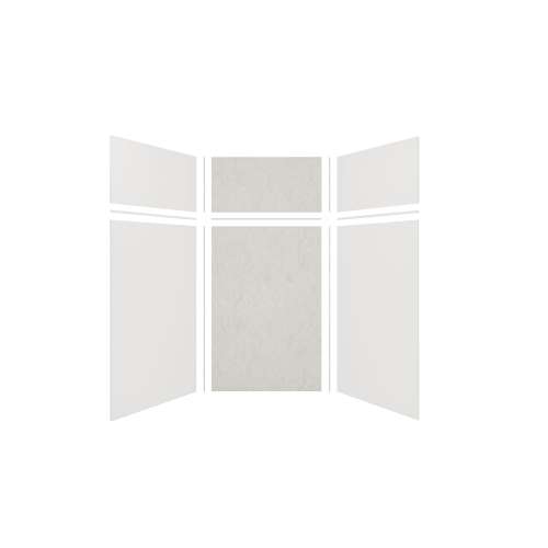 Expressions 48-in x 48-in x 96-in Glue to Wall 3-Piece Shower Kit, White / Sea Fog, EWKX48487224-3144