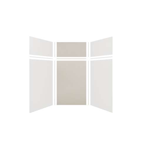 Expressions 48-in x 48-in x 96-in Glue to Wall 3-Piece Shower Kit, White / Houndstooth, EWKX48487224-3146