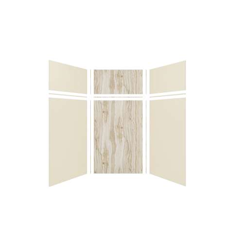 Expressions 48-in x 48-in x 96-in Glue to Wall 3-Piece Shower Kit, Cameo / Biscuit / Sorento, EWKX48487224-3243