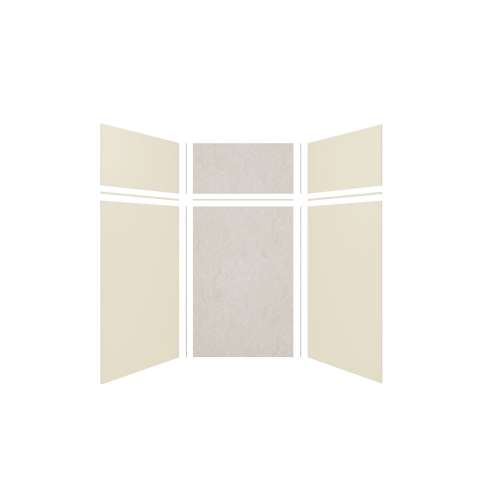 Expressions 48-in x 48-in x 96-in Glue to Wall 3-Piece Shower Kit, Cameo / Biscuit / Sea Fog, EWKX48487224-3244