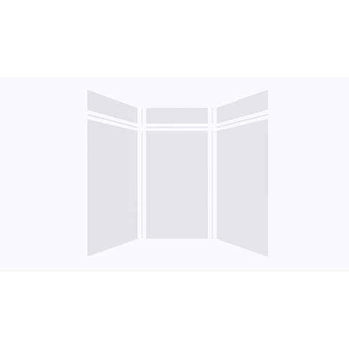 Expressions 48-in x 48-in x 96-in Glue to Wall 3-Piece Shower Kit, White, EWKX48488412-31