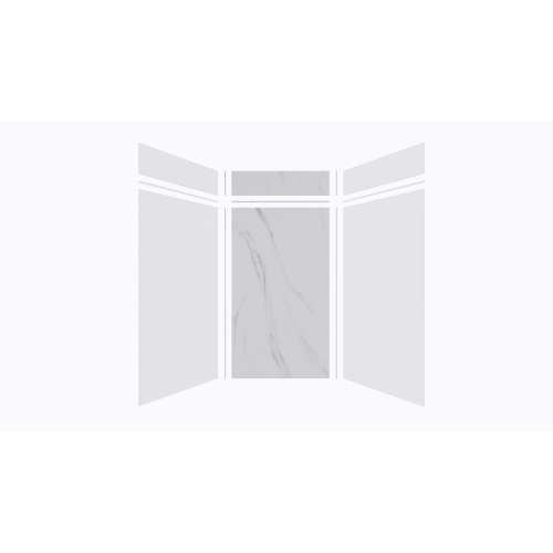 Expressions 48-in x 48-in x 96-in Glue to Wall 3-Piece Shower Kit, White / Bianca, EWKX48488412-3141