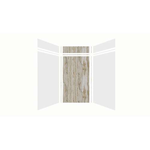 Expressions 48-in x 48-in x 96-in Glue to Wall 3-Piece Shower Kit, White / Sorento, EWKX48488412-3143