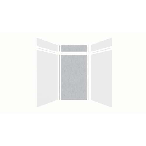 Expressions 48-in x 48-in x 96-in Glue to Wall 3-Piece Shower Kit, White / Sea Fog, EWKX48488412-3144