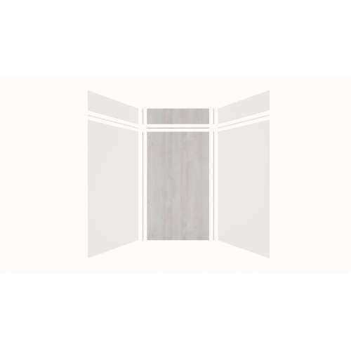 Expressions 48-in x 48-in x 96-in Glue to Wall 3-Piece Shower Kit, White / Bleached Oak, EWKX48488412-3145