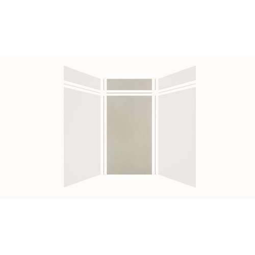 Expressions 48-in x 48-in x 96-in Glue to Wall 3-Piece Shower Kit, White / Houndstooth, EWKX48488412-3146