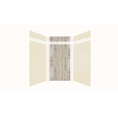 Expressions 48-in x 48-in x 96-in Glue to Wall 3-Piece Shower Kit, Cameo / Biscuit / Sorento, EWKX48488412-3243