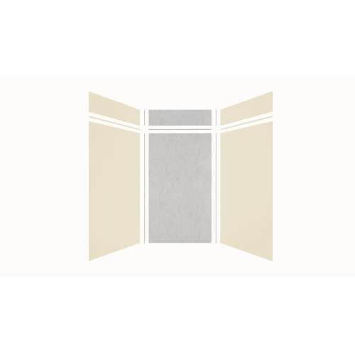 Expressions 48-in x 48-in x 96-in Glue to Wall 3-Piece Shower Kit, Cameo / Biscuit / Sea Fog, EWKX48488412-3244